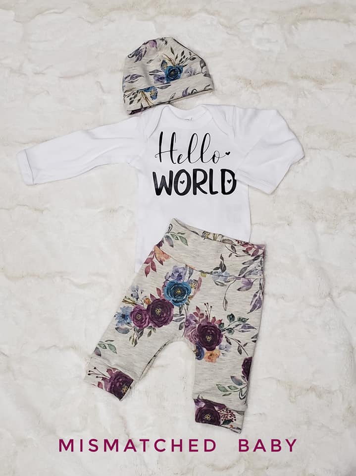 Outfit Set- Oatmeal Floral